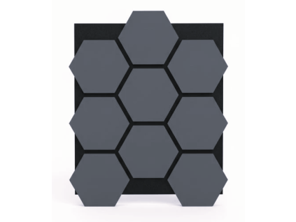 14013 1 akusticky panel hexagon 620x760 mm sedy