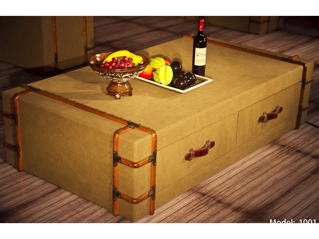 Konferenční stůl Aero suitcase vintage, poškozený