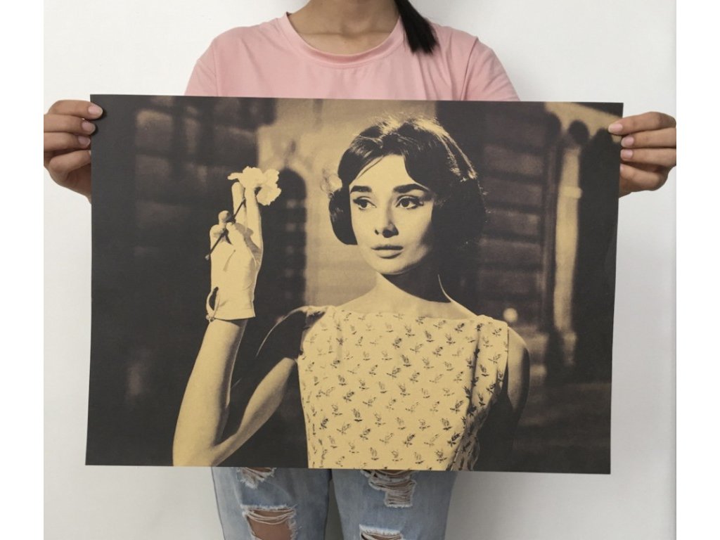 Plakát Audrey Hepburn 51,5x36cm Vintage č.81