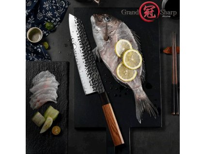 Nůž Kiritsuke 9" GRAND SHARP TOKUŠIMA vysoce uhlíková ocel