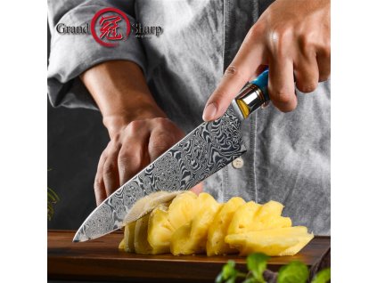 Šéfkuchařský nůž 7.5" GRAND SHARP 110 vrstev damaškové oceli