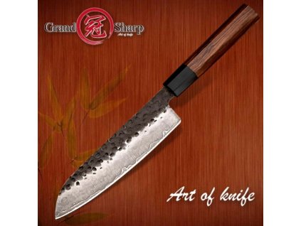 Kuchyňský Santoku nůž 7" Grand Sharp TOKUŠIMA ručně kovaný