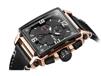 Pánské hodinky s chronografem Megir Square