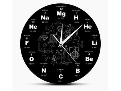 Nástěnné hodiny Periodická tabulka prvků