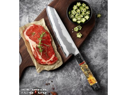 Kuchyňský Kiritsuke nůž Gyuto 8" XITUO 7 vrstev kompozitní oceli