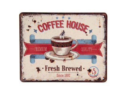 Plechová cedulka COFFEE HOUSE