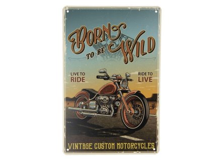 Plechová cedule BORN WILD