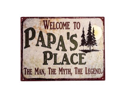 Plechová cedule PAPAS PLACE