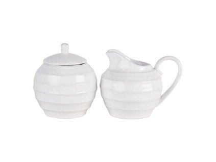 Dolomitová dózička na cukr a džbánek na mléko CREME