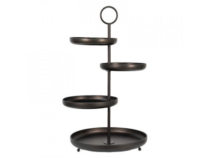 Kovový etažér 4 VRSTVY 46*41*75 CM ČERNý, kovový