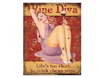 Plechová cedule WINE DIVA