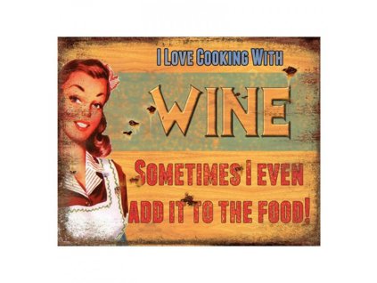 Plechová cedule WINE