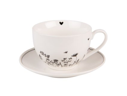 PORCELÁNOVÝ ŠÁLEK S PODŠÁLKEM FLORA AND FAUNA