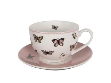 Porcelánový šálek s podšálkem BUTTERFLY PARADISE Clayre & Eef BPDKS