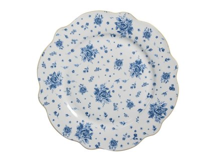 Porcelánový jídelní talíř BLUE ROSE BLOOMING Clayre & Eef BRBFP