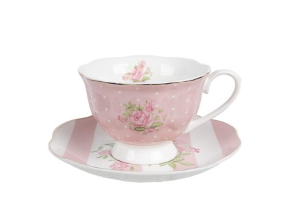 Porcelánový šálek s podšálkem SWEET ROSES  Clayre & Eef SWRKS