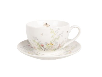 Porcelánový šálek s podšálkem WILDFLOWER FIELDS Clayre & Eef WFFKS