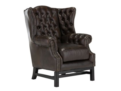 Kožené křeslo/ ušák Chesterfield Kingston