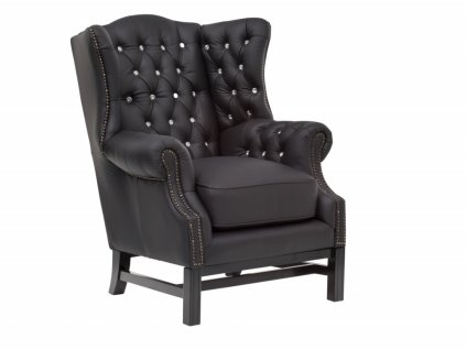Kožené křeslo/ ušák Chesterfield Kingston