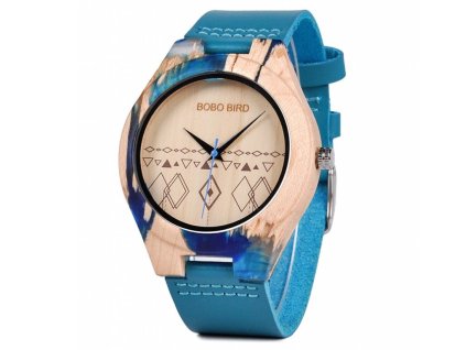 Uni dřevěné hodinky BOBO BIRD TeePee Leather