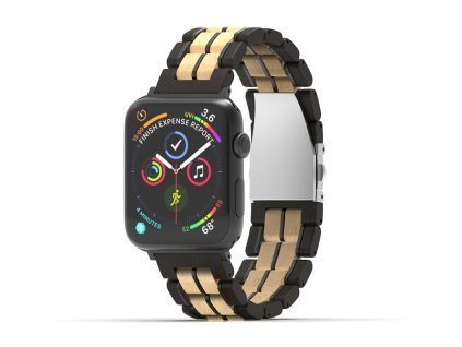BOBO BIRD Walnut wood -black, dřevěný řemínek na hodinky Apple Watch