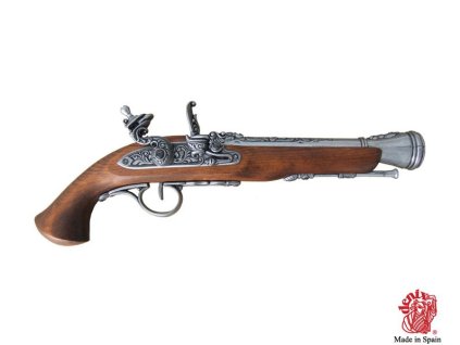 Pistole s křesadlovým zámkem, 18. stol.