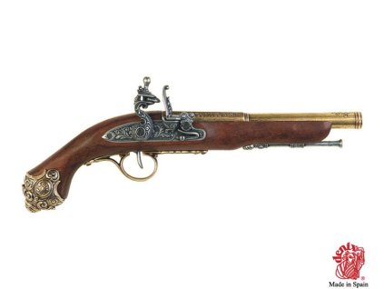 Pistole s křesacím zámkem, 18. stol.