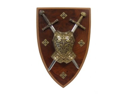 Erb s meči Karla Velikého a Excalibur
