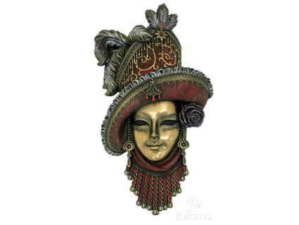 Benátská maska RUDÝ KLOBOUK