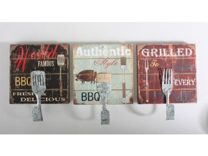 Nostalgický věšáček dřevo-kov