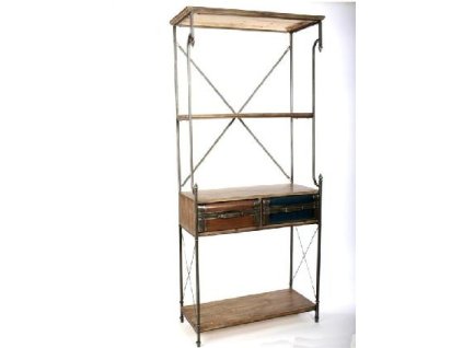 Regál Kolumbus ze dřeva a kovu