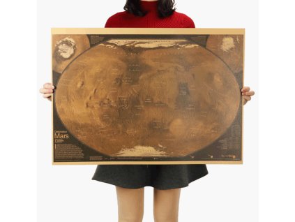 Plakát Vesmírný průzkum, Mars Map 72.5 x 48 cm