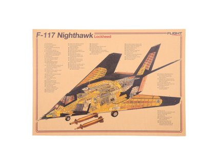 Plakát strážci nebes, Lockheed F-117 Nighthawk, č.253, 50.5 x 36 cm