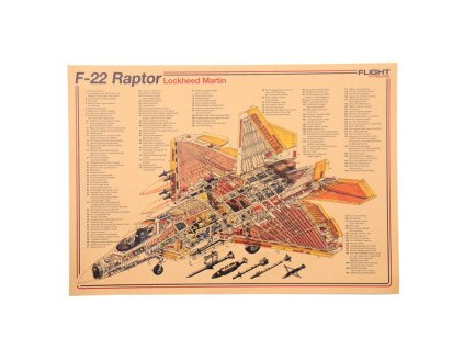 Plakát strážci nebes, Lockheed Martin/Boeing F-22 Raptor, č.256, 50.5 x 36 cm