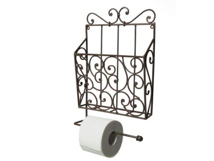 Kovový držák toaletního papíru se zásobníkem na časopisy