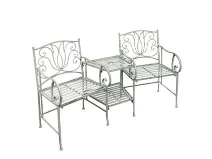 Kovový stolek a dvě židle, zahradní set Tulip