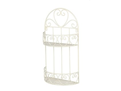 Kovová nástěnná polička Amore bílá