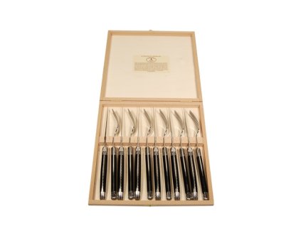 Sada steakových nožů a vidliček 12ti dílná Laguiole Jean Dubost - černá