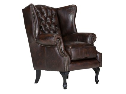 Kožené křeslo/ ušák Chesterfield Wolverhampton