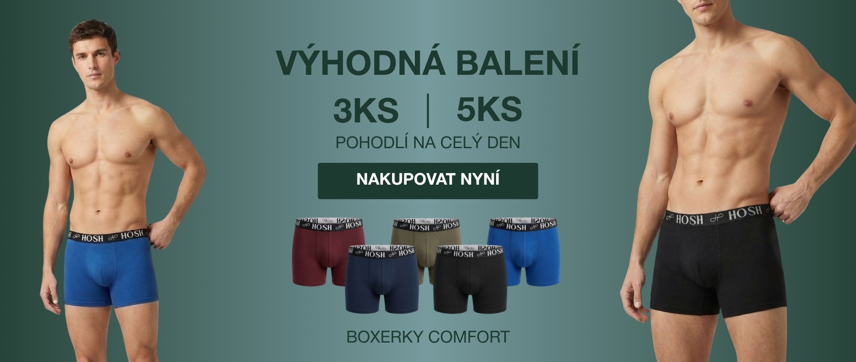 Pánské boxerky Comfort, výhodná balení po 3ks nebo 5ks