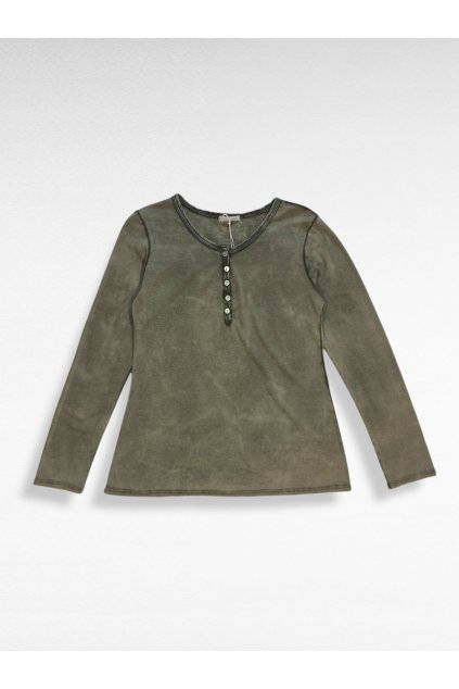 Dámské tričko s knoflíky khaki
