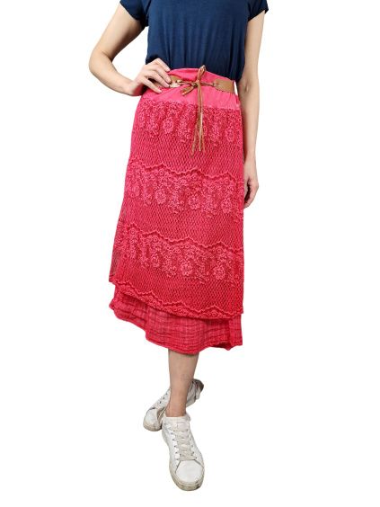 Dlouhá sukně Mesh červená