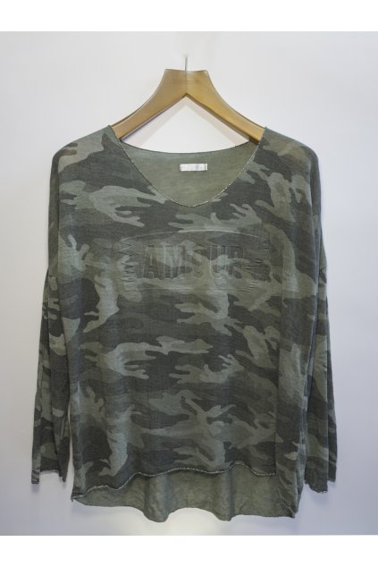Dámské tričko s nápisem army khaki