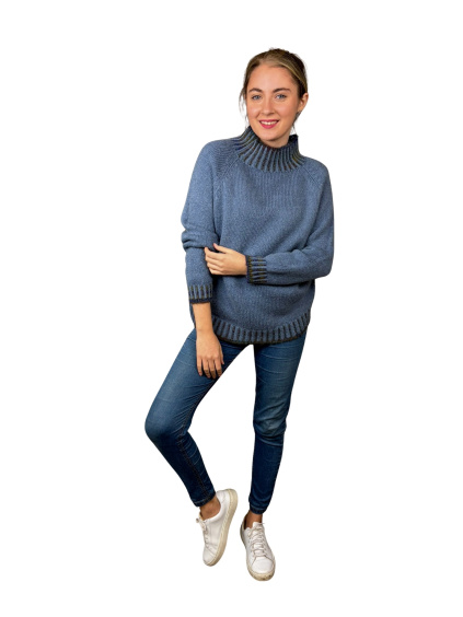 damsky svetr nordic dzinove modra 1