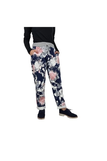 Stylové dámské tepláky PEONY modré (1)