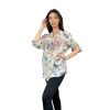 Dámská stylová halenka FLORAL hnědá (1)