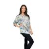 Dámská stylová halenka FLORAL šedá (2)