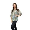 Dámská stylová halenka FLORAL khaki (4)