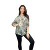 Dámská stylová halenka FLORAL khaki (1)