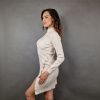 Pletené šaty Eldrin – barva béžová, pohled 2